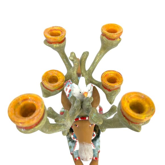 MacKenzie-Childs Patience Brewster Dash Away Krinkles Reindeer Candle Holder - Picture 6 of 13